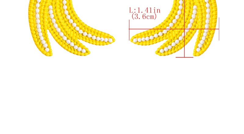 Fashion Yellow Alloy Spray Paint  Silver Needle Banana Earrings,Drop Earrings