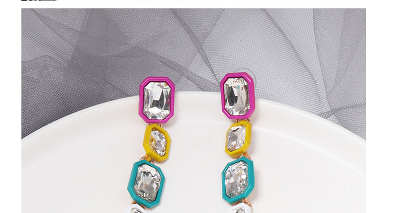 Fashion Color Glass Drill Inlaid Earrings,Drop Earrings