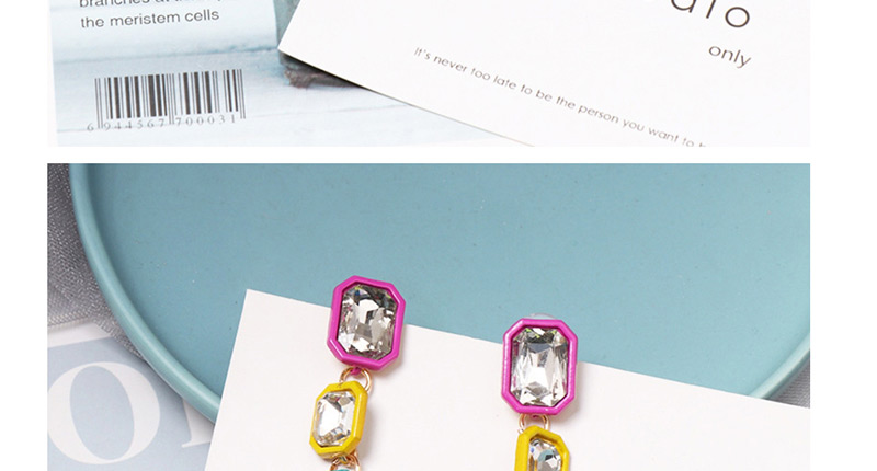 Fashion Color Glass Drill Inlaid Earrings,Drop Earrings
