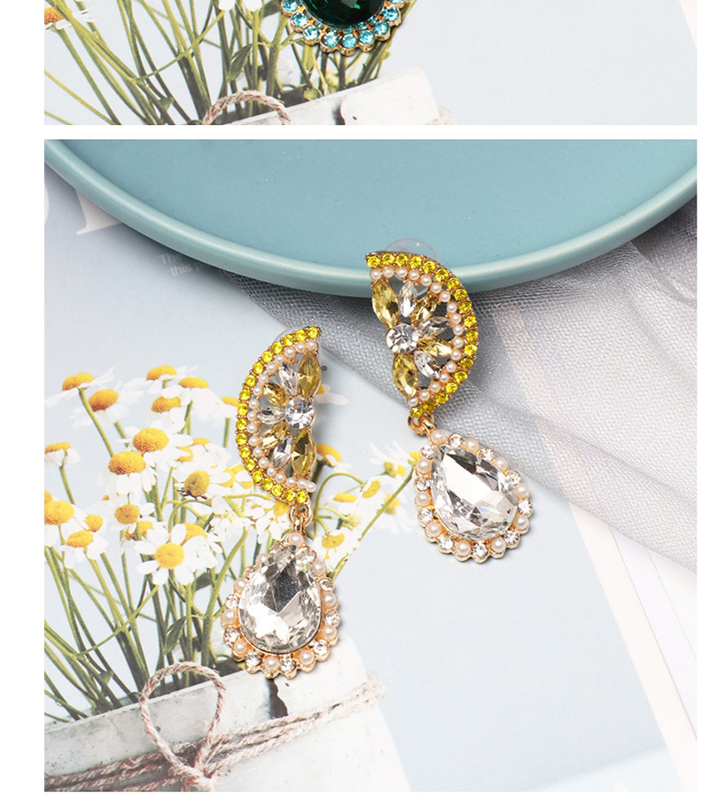 Fashion Color Glass Diamond Orange Earrings,Drop Earrings