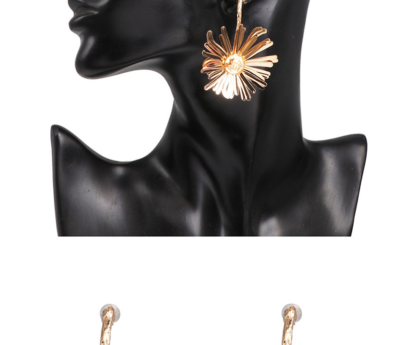 Fashion Gold Alloy Big Chrysanthemum Earring,Drop Earrings