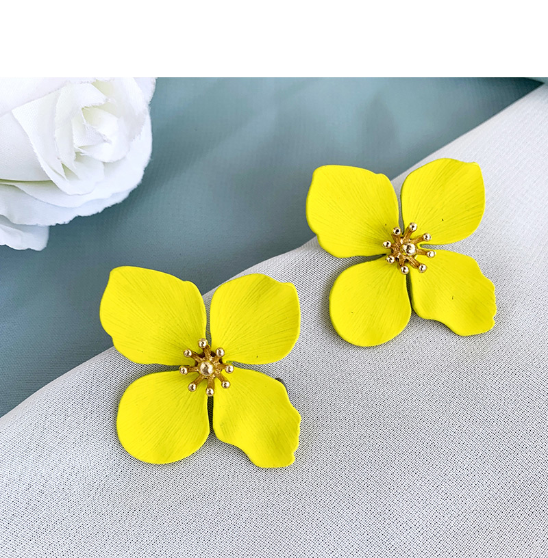 Fashion Golden Alloy Flower Earrings,Stud Earrings