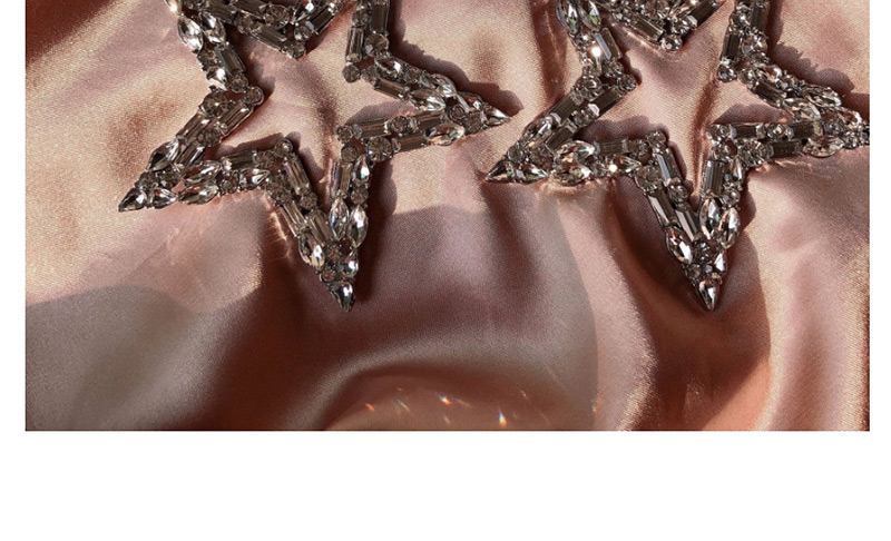 Fashion Pentagram Stitching Gemstone Five-pointed Star Flash Drill Earrings,Drop Earrings