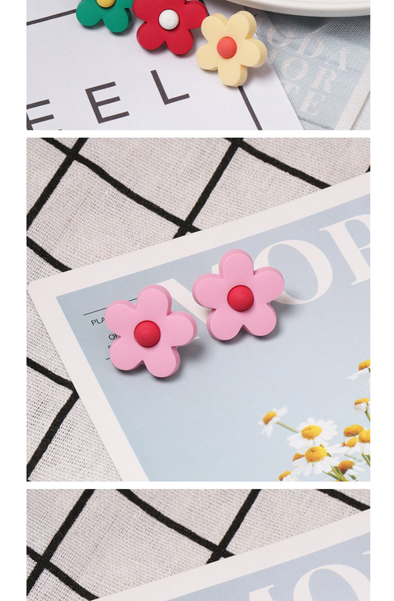 Fashion Yellow Soft Ceramic Flower Earrings,Stud Earrings