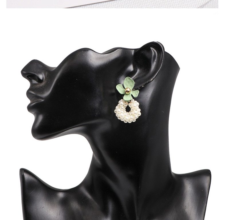 Fashion Green Budo Pearl Geometric Earrings,Drop Earrings
