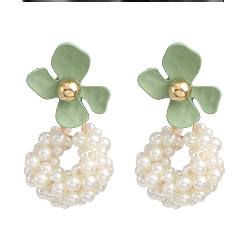 Fashion White Budo Pearl Geometric Earrings,Drop Earrings