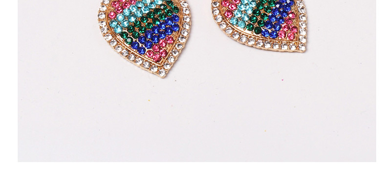 Fashion Color Fringed Full Diamond Love Earrings,Drop Earrings
