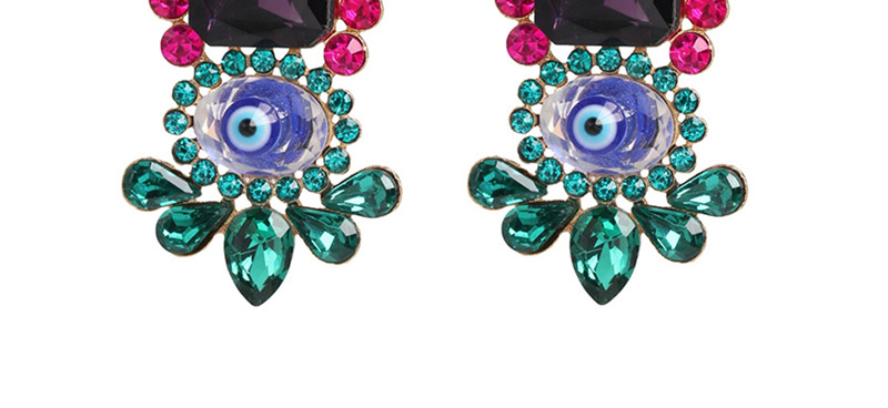 Fashion Color Geometric Eye Diamond Earrings,Drop Earrings