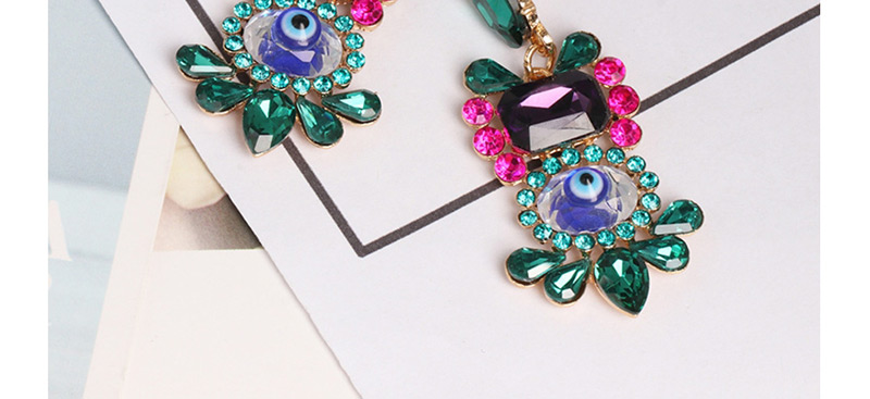 Fashion Color Geometric Eye Diamond Earrings,Drop Earrings
