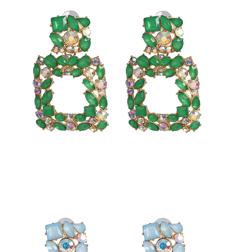 Fashion Blue Geometric Diamond Earrings,Drop Earrings