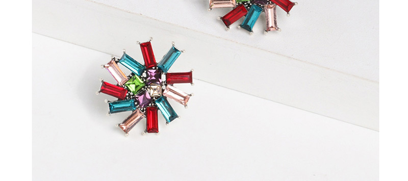 Fashion Color Flower And Diamond Earrings,Stud Earrings