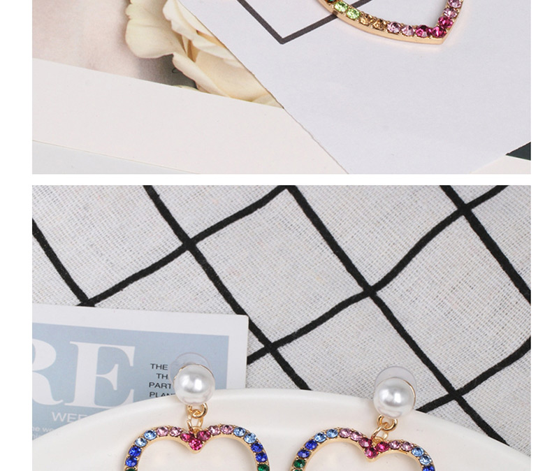 Fashion Color Love Diamond Earrings,Drop Earrings