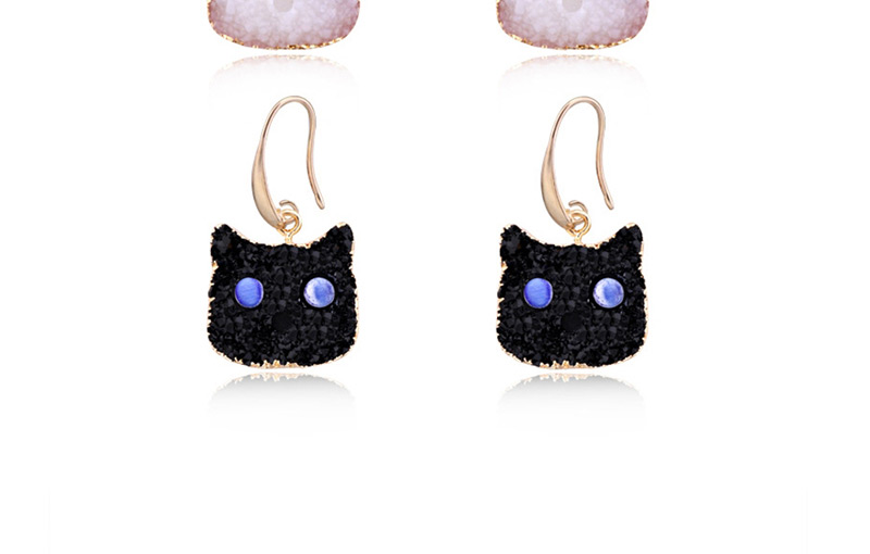 Fashion Black Resin Cat Earrings,Drop Earrings