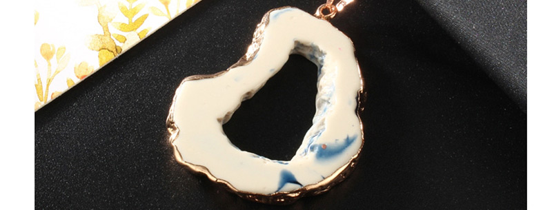 Fashion Rice Blue Imitation Natural Stone Hollow Resin Necklace,Pendants