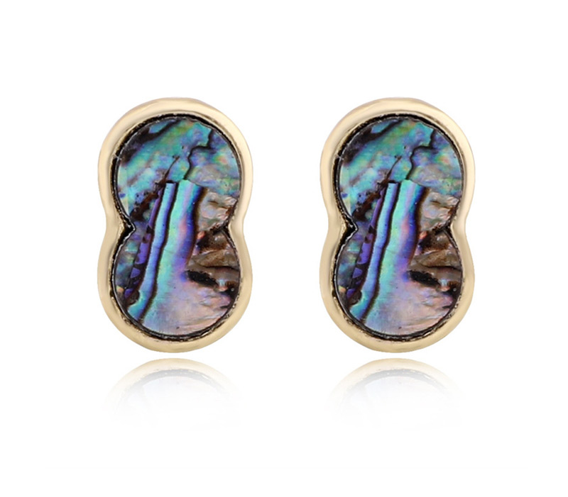 Fashion Colored Circle Imitation Natural Stone Earrings,Stud Earrings