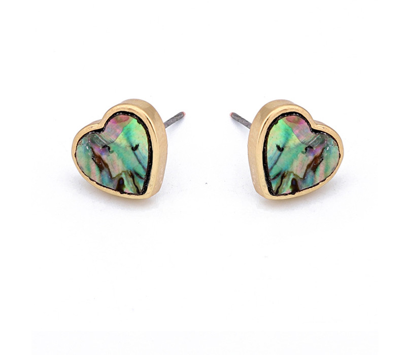 Fashion Colorful Heart Imitation Natural Stone Earrings,Stud Earrings