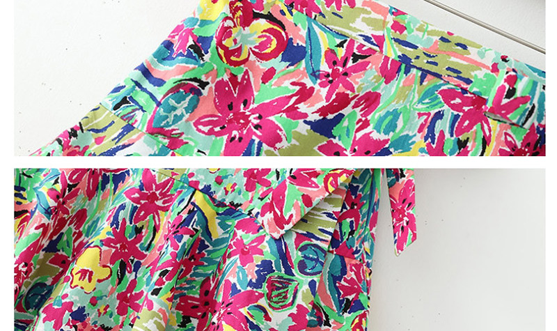 Fashion Color Flower Print A Word With A Short Skirt,Shorts