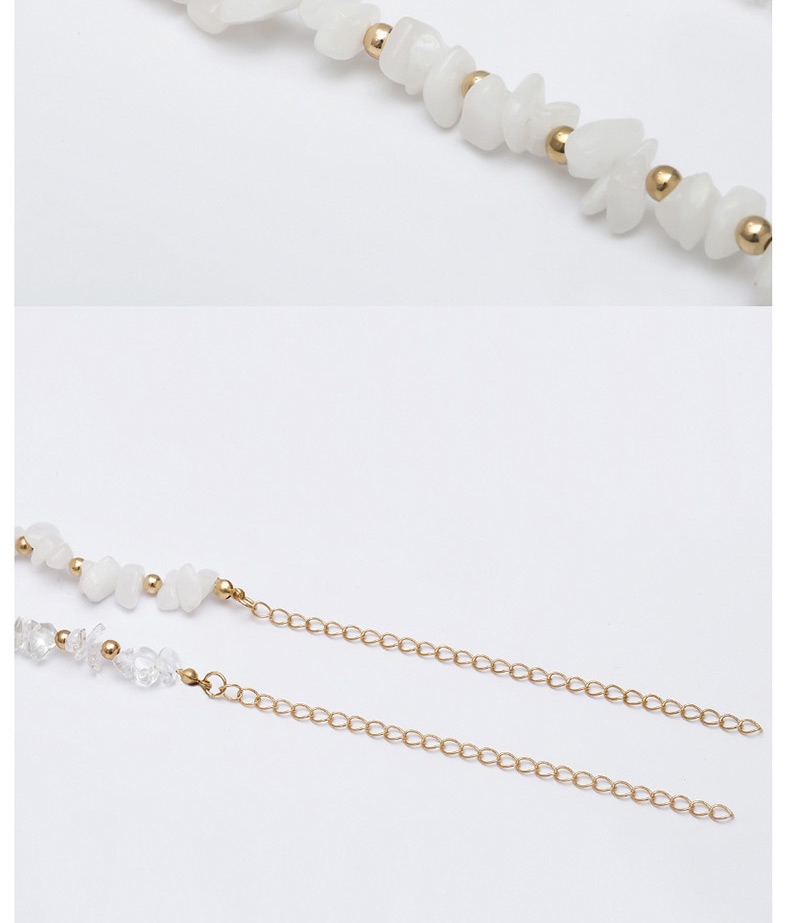 Fashion Transparent Beaded Crystal Raw Stone Single Layer Necklace,Crystal Necklaces
