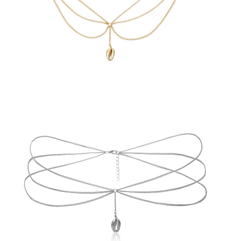 Fashion Gold Fringed Shell U-shaped Waist Chain,Body Piercing Jewelry