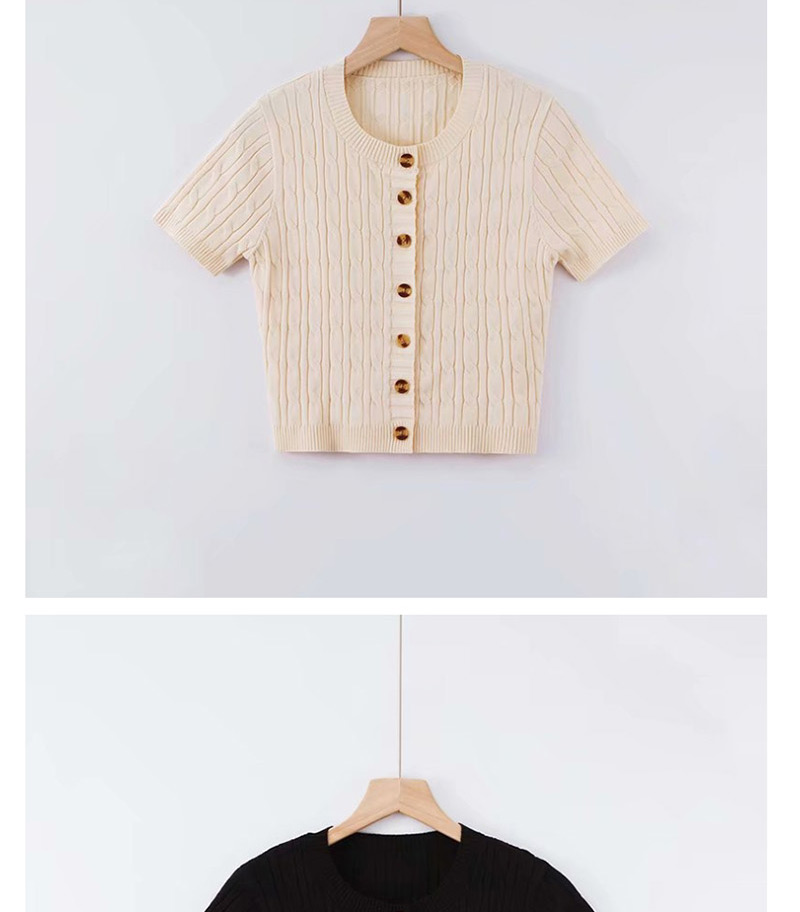 Fashion M Beige Knitted Amber Button Cardigan T-shirt,Hair Crown