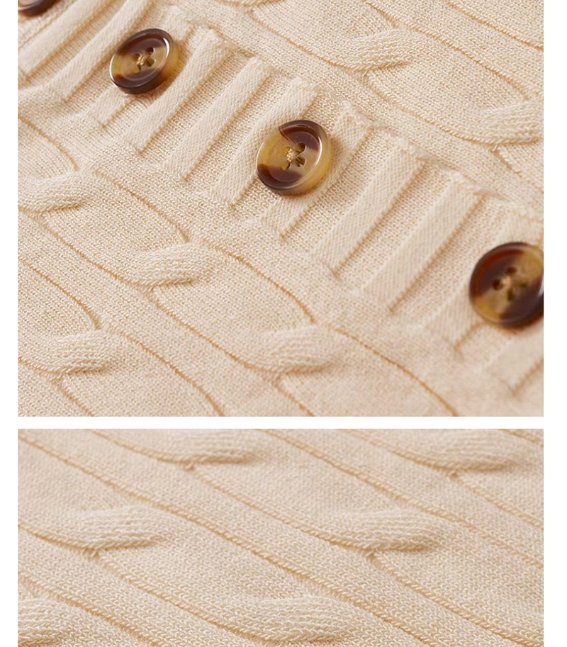 Fashion M Beige Knitted Amber Button Cardigan T-shirt,Hair Crown