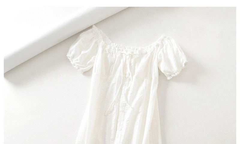 Fashion White One-shoulder Lace-up Dress,Mini & Short Dresses
