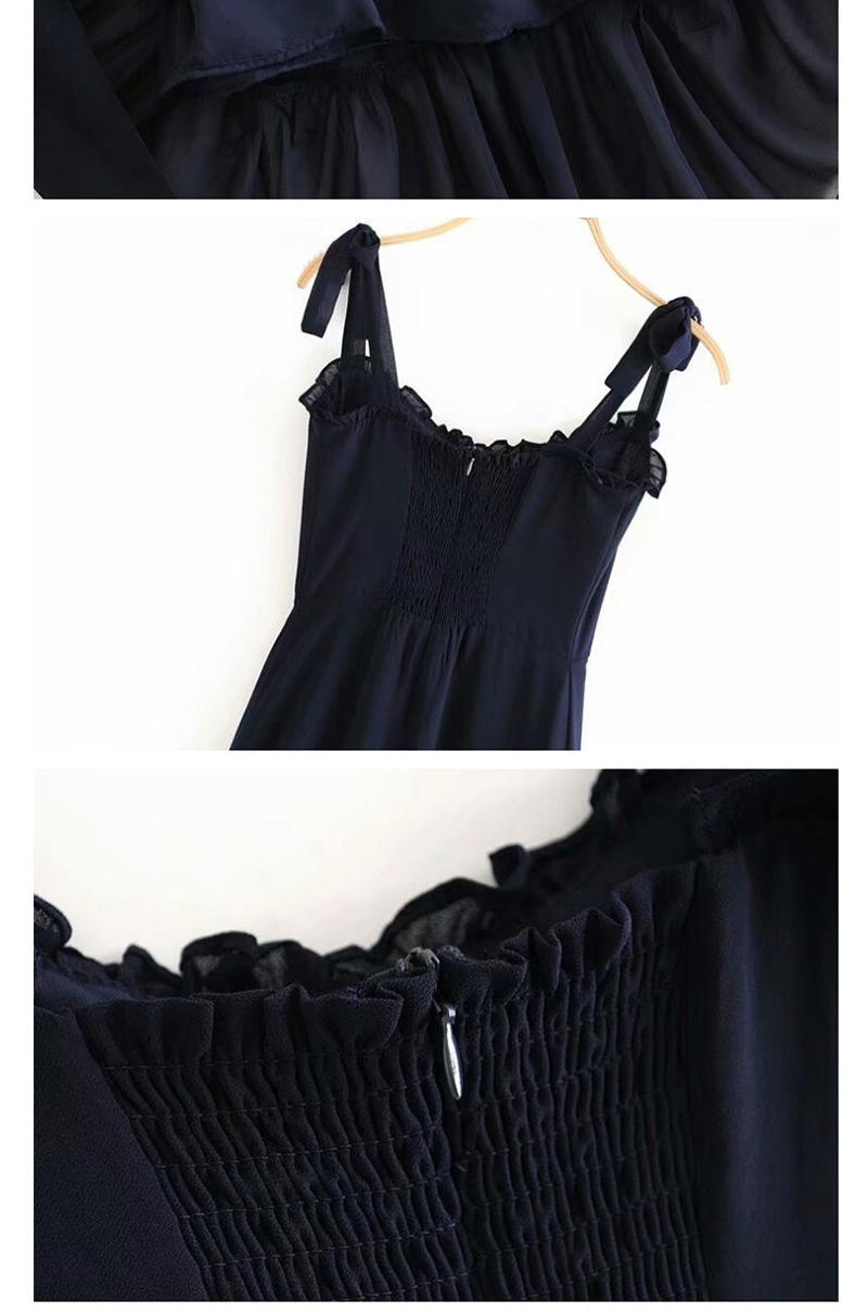 Fashion Black Ruffled Tube Top Dress,Long Dress