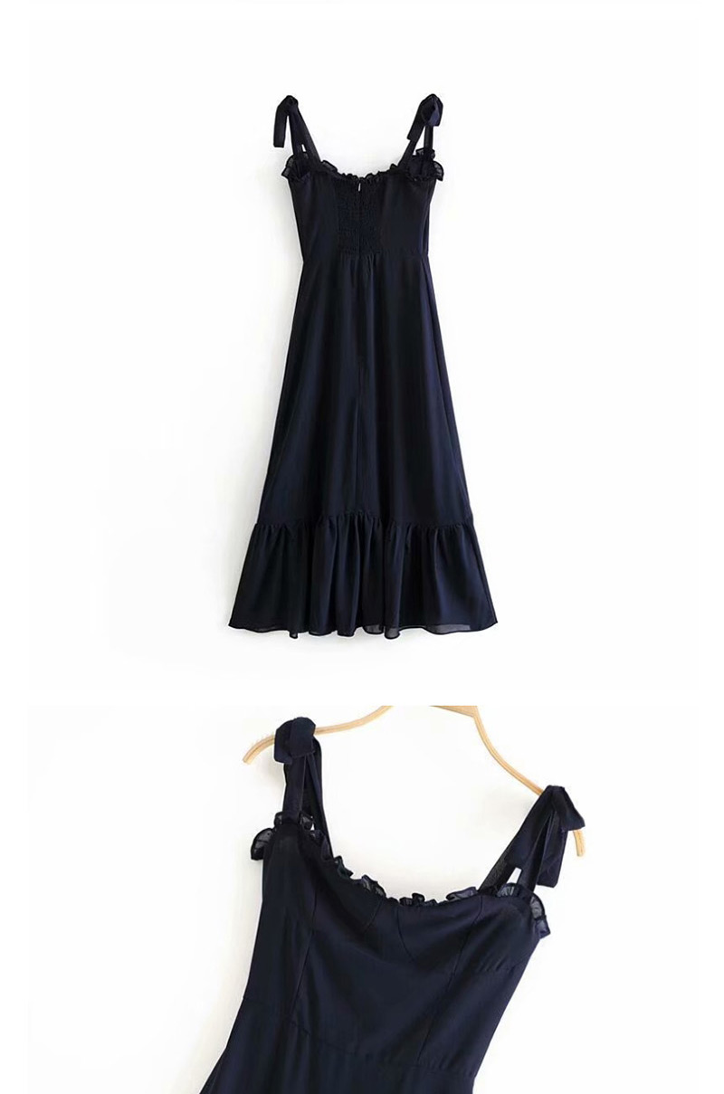 Fashion Black Ruffled Tube Top Dress,Long Dress