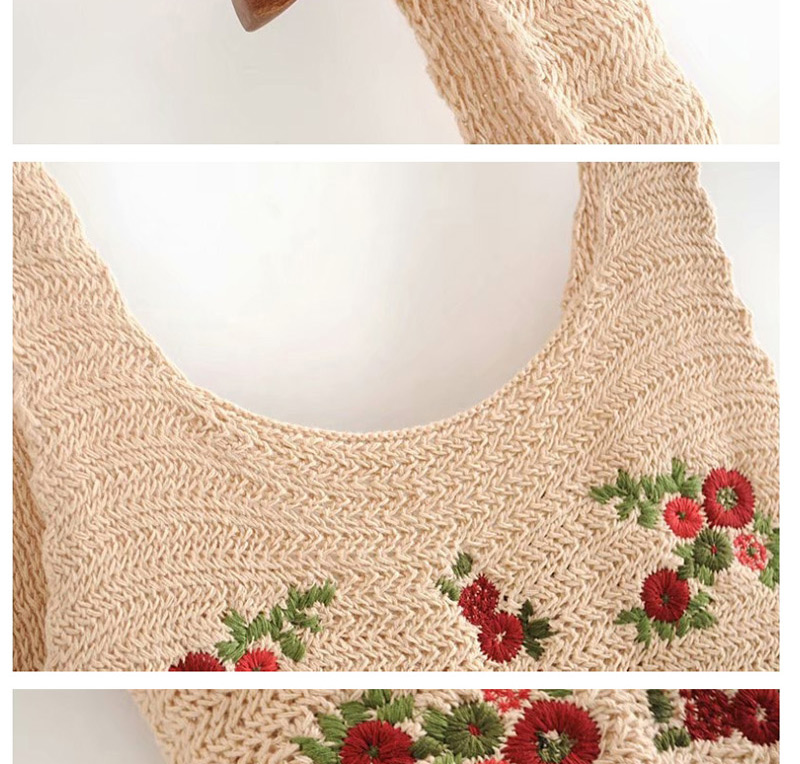 Fashion Khaki Rose Pattern Crochet Suspender Top,Blouses
