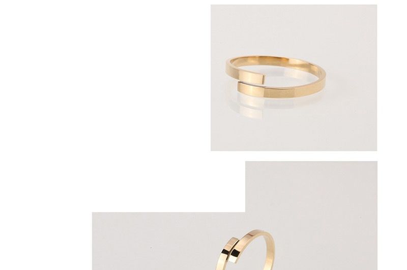 Fashion Gold Stainless Steel Geometric Smooth Ring,Rings