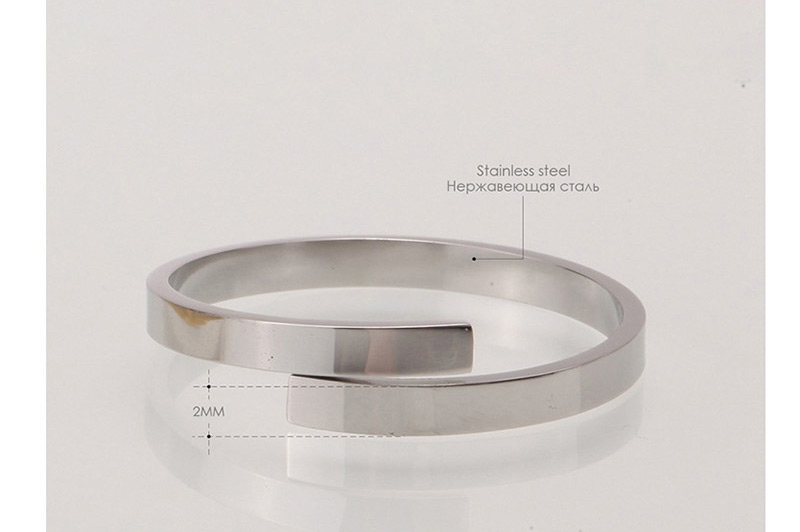 Fashion Steel Color Stainless Steel Geometric Smooth Ring,Rings
