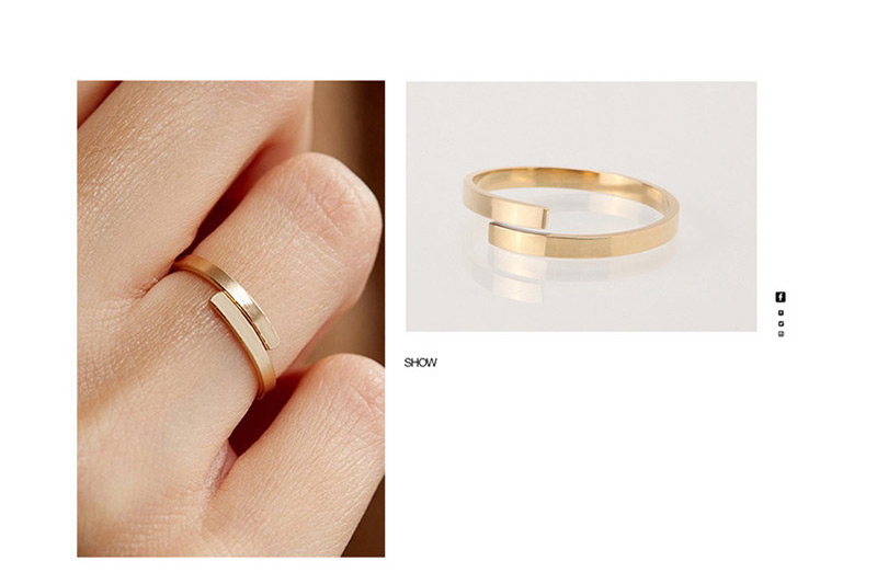 Fashion Gold Stainless Steel Geometric Smooth Ring,Rings