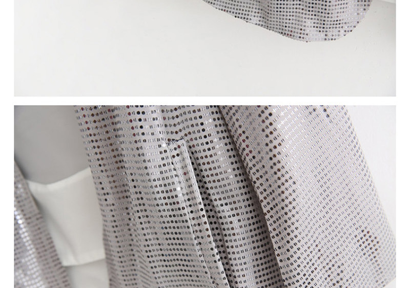 Fashion Silver Bright Slit Decorative Cloak Coat,Sunscreen Shirts