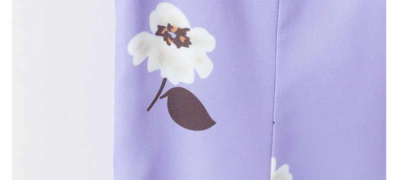 Fashion Purple Flower Print Dress,Mini & Short Dresses