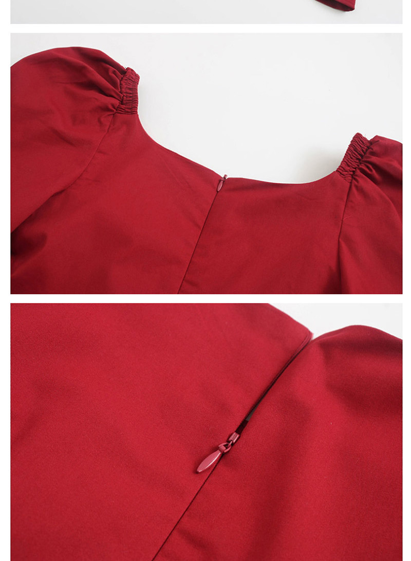 Fashion Red Single Breasted Dress,Mini & Short Dresses