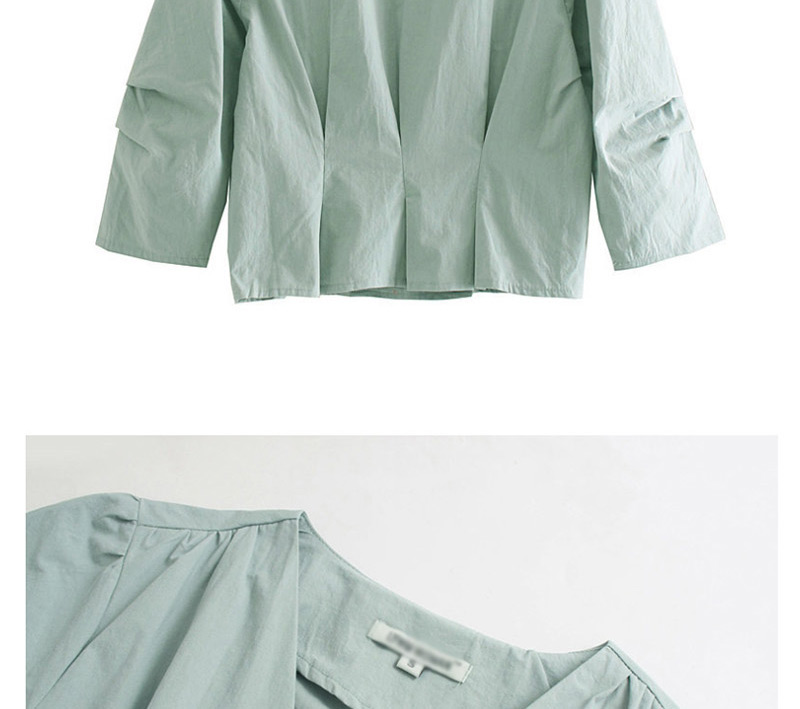 Fashion Green Shell Buckle V-neck Shirt,Tank Tops & Camis