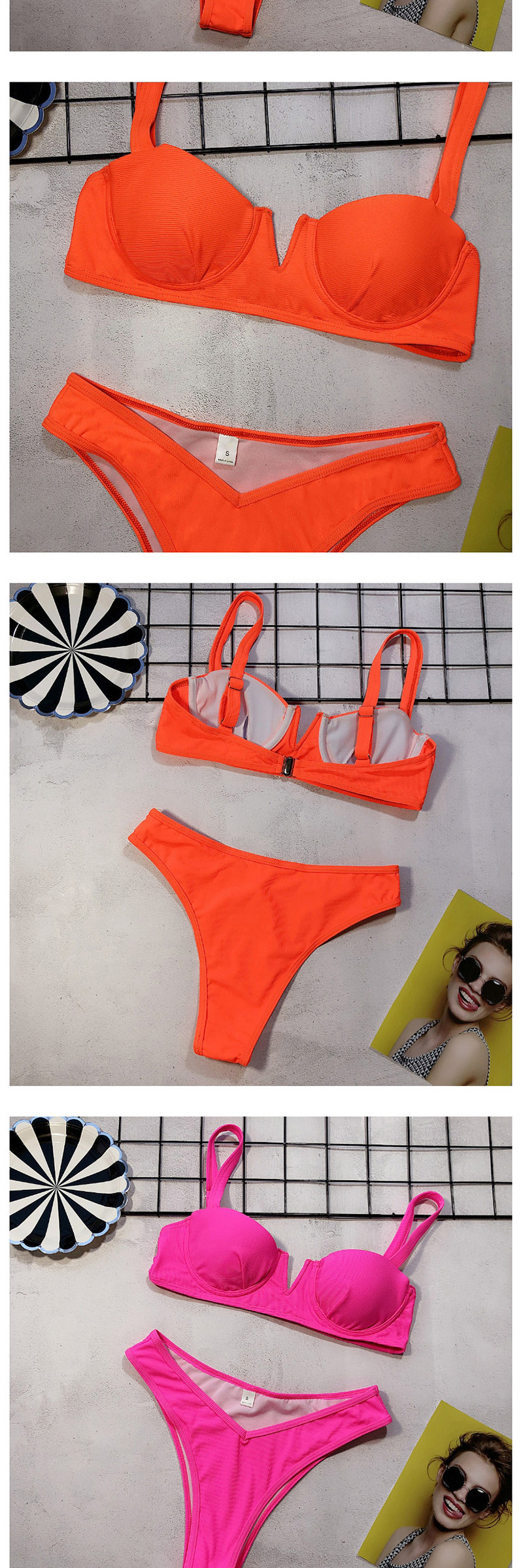 Fashion Nylon Small V Steel Plate Split Swimsuit,Bikini Sets