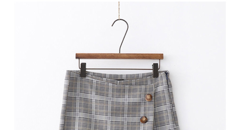 Fashion Gray Plaid Printed Irregular Short Skirt,Shorts