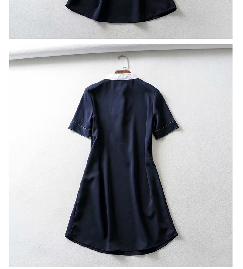 Fashion Navy Colorblock Dress,Mini & Short Dresses