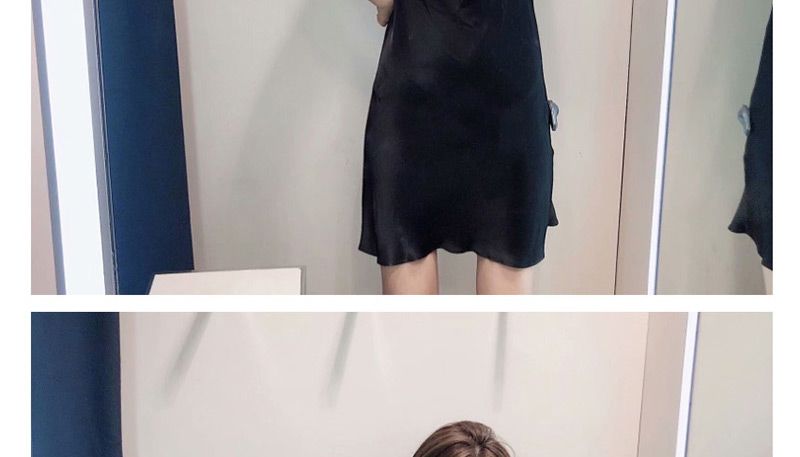 Fashion Black Strap V-neck Halter Dress,Mini & Short Dresses