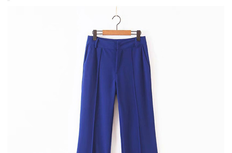 Fashion Blue Solid Color Straight Pants,Pants