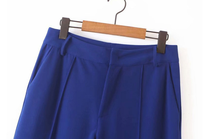 Fashion Blue Solid Color Straight Pants,Pants