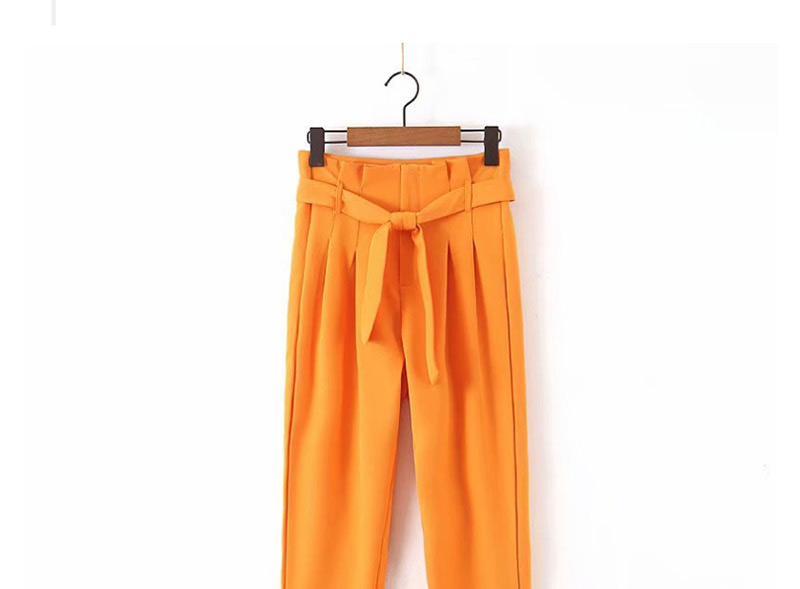 Fashion Orange Strap Straight Pants,Pants