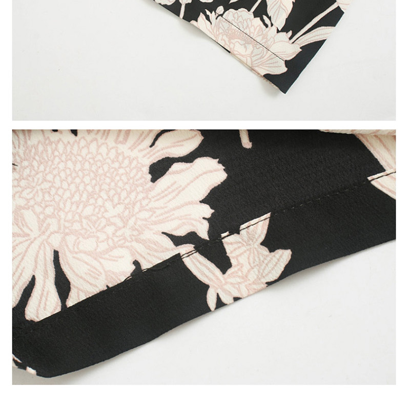 Fashion Black Flower Printed Halter Strap Sling Jumpsuit,Bodysuits