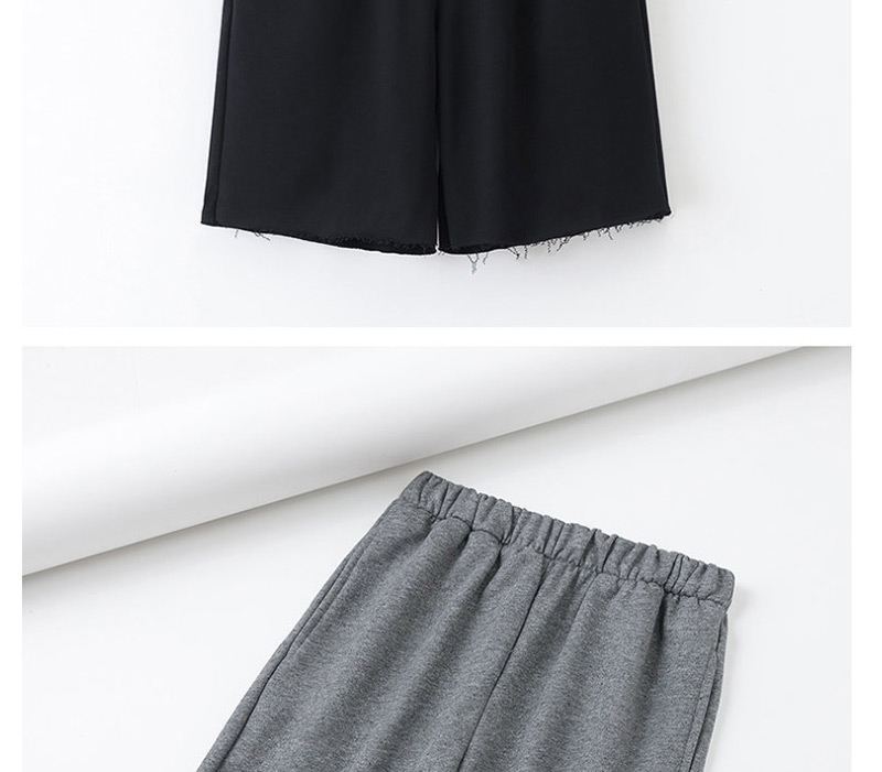 Fashion Black Elastic Waist And Five-pants,Shorts