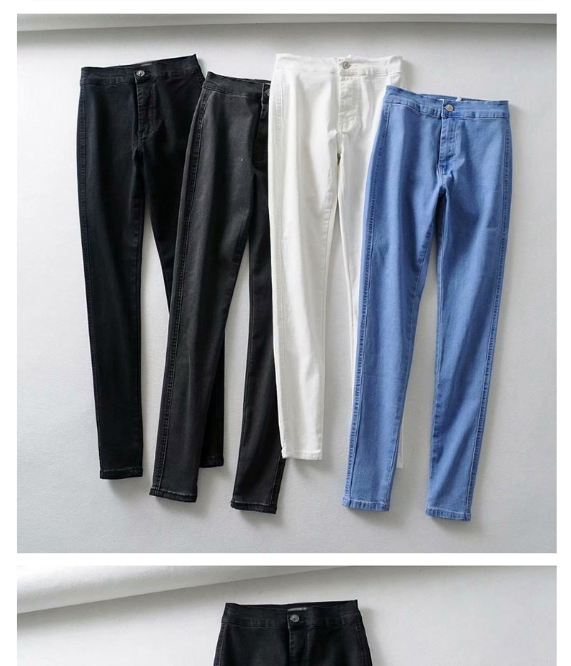 Fashion Black Washed Jeans,Denim
