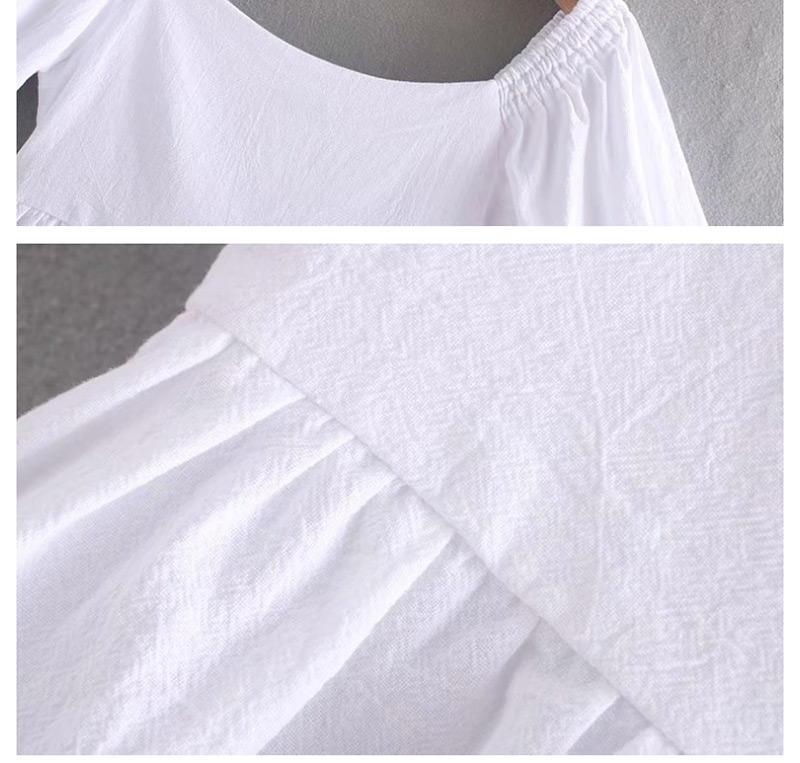 Fashion White V-neck Ruffled Hem Shirt,Blouses