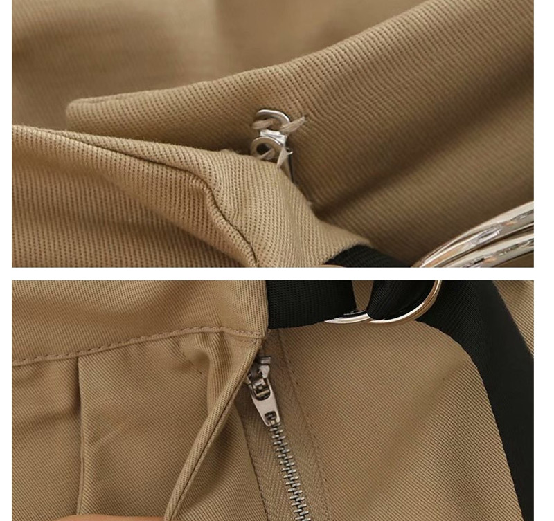 Fashion Khaki Double Pocket Tooling Stitching Shorts,Shorts