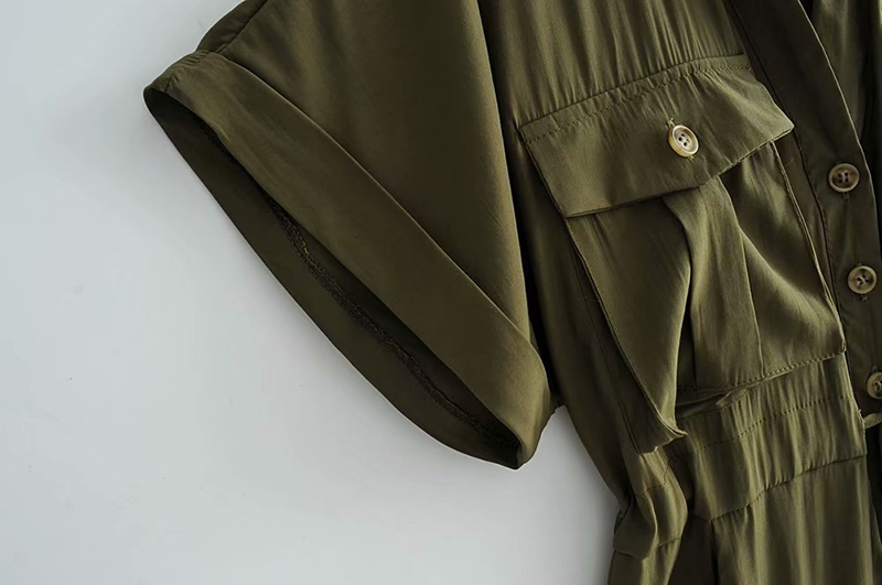 Fashion Army Green Tooling Jumpsuit,Pants