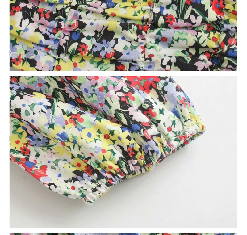 Fashion Color Flower Print Pullover Shirt,Suits